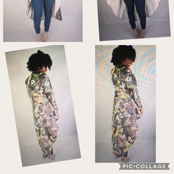 Mint Green Floral High/Low Jacket - Picture 7 of 7